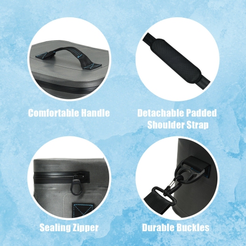 Gymax 30 Cans Soft Portable Cooler Bag Leak-Proof Insulated Water-Resistant For Picnic