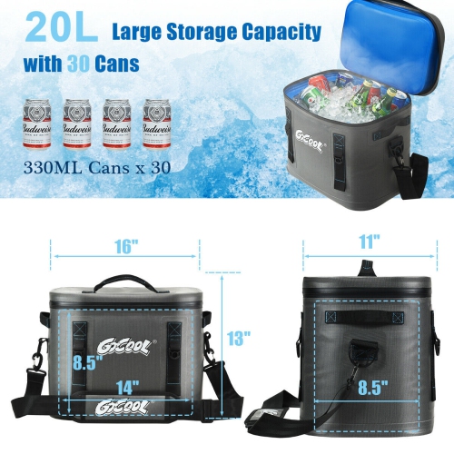Gymax 30 Cans Soft Portable Cooler Bag Leak-Proof Insulated Water-Resistant For Picnic