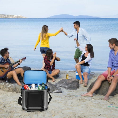 Gymax 38 Cans Portable Cooler Bag Leak-Proof Insulated Water-Resistant For Camping