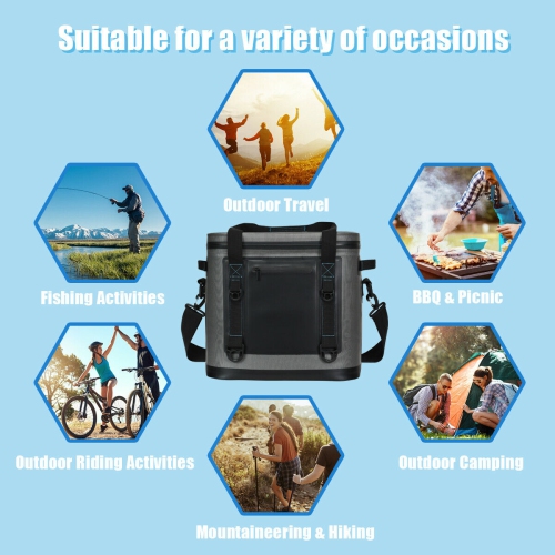 Gymax 38 Cans Portable Cooler Bag Leak-Proof Insulated Water-Resistant For Camping