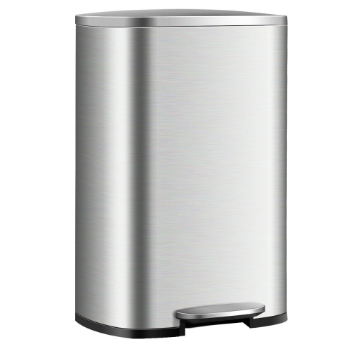 Gymax 13.2 Gallon Trash Garbage Can Stainless Steel Airtight Soft Close Bin W/ Bucket