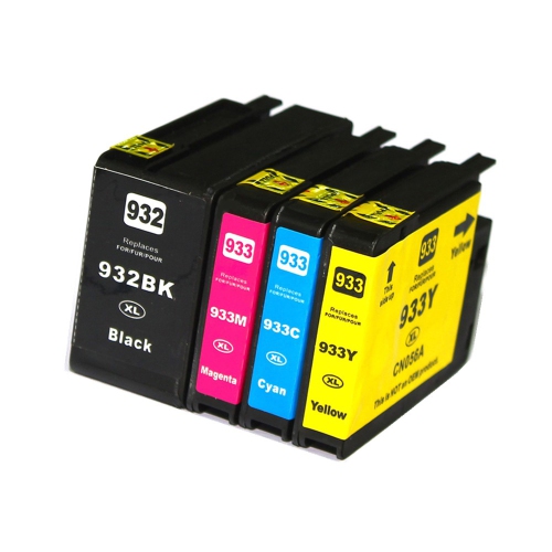 GOTONERS  Generic Packaged 4Pk HP New Compatible 932Xl 933Xl Cmyk High Yield Ink Cartridges for Officejet 6100/6600/6700/7610/7612/7110/7510