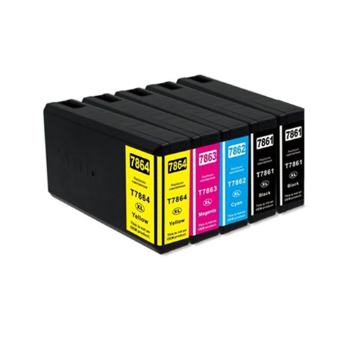 GOTONERS  Generic Packaged 5Pk Epson New Compatible T786Xl Cmyk High Yield Inkjet Cartridges for Workforce Pro Wf-5620/5690/5110/5190Dw