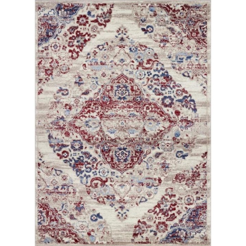 Tapis traditionnel Ladole tapis Victoria rouge du Kentucky, multicolore, 5 x 7 pi 5 3 po x 7 pi 3 po