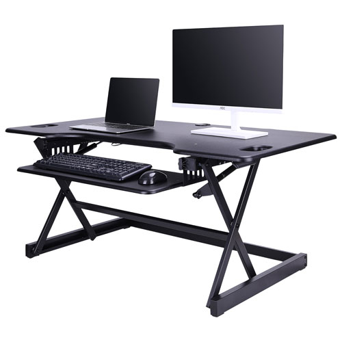 Rocelco DADR-46 Standing Desk Riser with Keyboard Tray - Black | Best ...