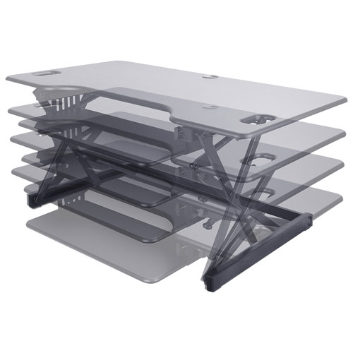 Rocelco DADR- Standing Desk Riser with Keyboard Tray
