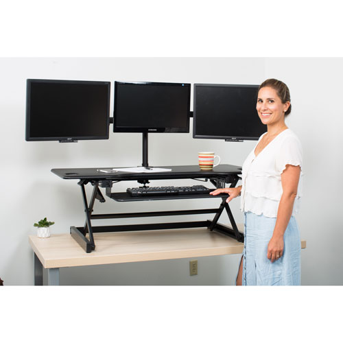 Rocelco DADR- Standing Desk Riser with Keyboard Tray