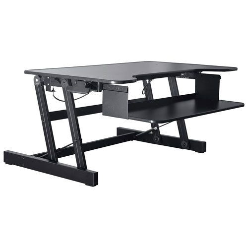 Rocelco ADR Standing Desk Riser with Keyboard Tray - Black