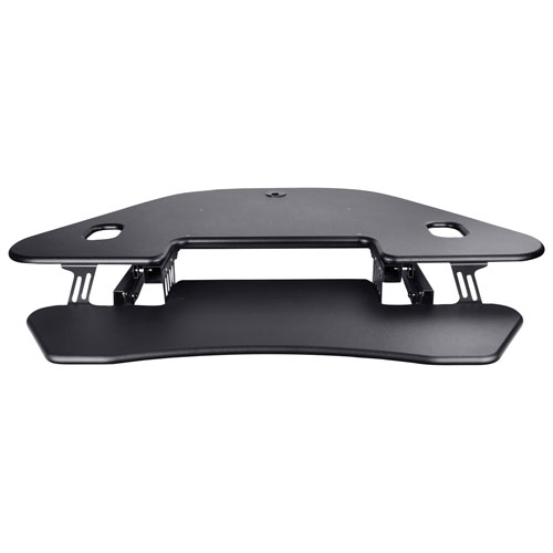 Surélévateur de bureau avec plateau pour clavier pour travailler debout CADR-46 de Rocelco - Noir