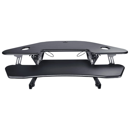 Surélévateur de bureau avec plateau pour clavier pour travailler debout CADR-46 de Rocelco - Noir