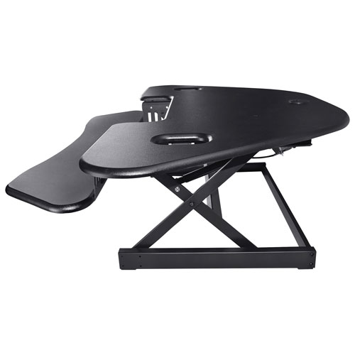 Surélévateur de bureau avec plateau pour clavier pour travailler debout CADR-46 de Rocelco - Noir