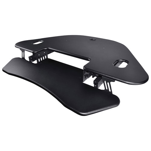 Surélévateur de bureau avec plateau pour clavier pour travailler debout CADR-46 de Rocelco - Noir