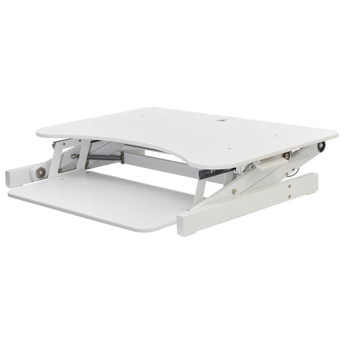 Rocelco EADR Standing Desk Riser with Keyboard Tray - White