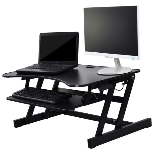 Rocelco EADR Standing Desk Riser with Keyboard Tray - Black