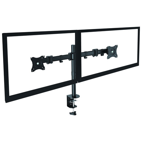 Rocelco DM2 Dual Monitor Desk Mount - Black