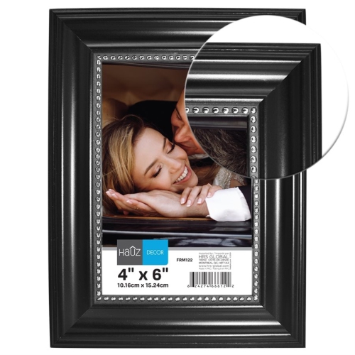 Hauz FRM122 Picture Frame 4X6'', Black