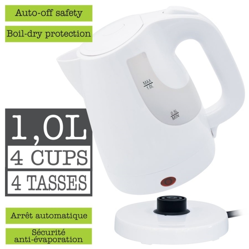 Hauz AKL395 Cordless Kettle 1 Liters, 1000 Watts, White