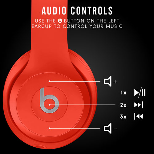 Beats by Dr. Dre Solo3 Icon On-Ear Sound Isolating Bluetooth Headphones - Citrus Red