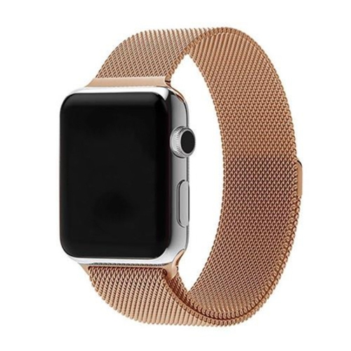 Magnetic Metal Mesh Replacement Band Strap for Apple Watch iWatch Series 1 to 7 SE, 38mm 40mm 41mm, Gold