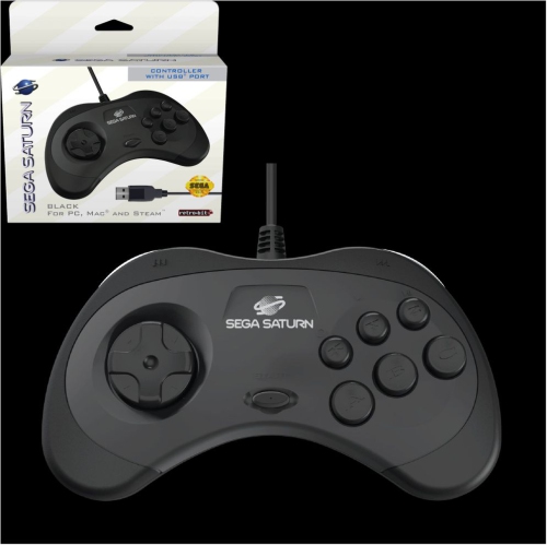 Retro-Bit SEGA Saturn Control Pad USB Port, Black