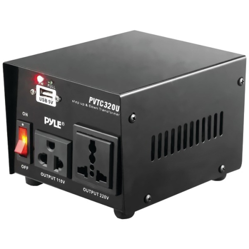 Pyle Pro PVTC320U Step Up and Step Down Voltage Converter Transformer with USB Charging Port