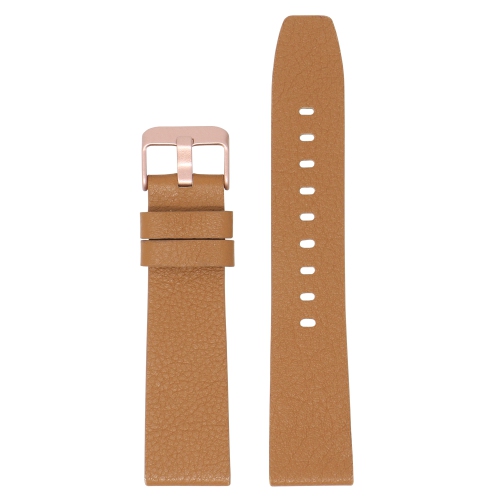StrapsCo Textured Leather Watch Band Strap for Fitbit Versa & Versa 2 - Medium-Long - Tan