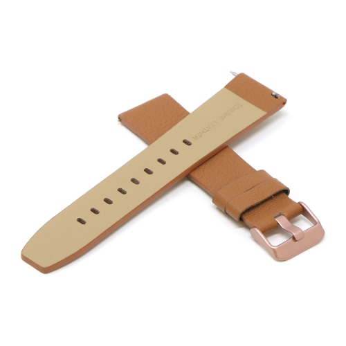 StrapsCo Textured Leather Watch Band Strap for Fitbit Versa & Versa 2 - Medium-Long - Tan
