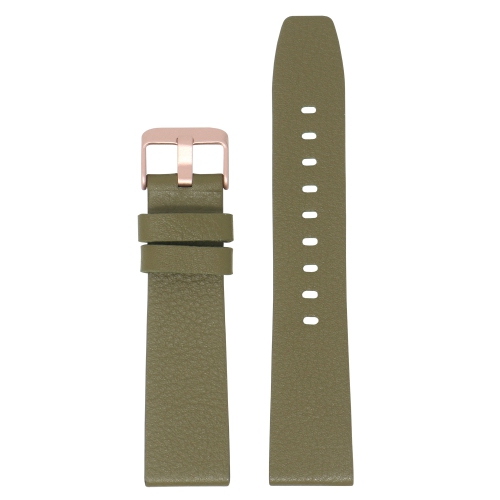 StrapsCo Textured Leather Watch Band Strap for Fitbit Versa & Versa 2 - Medium-Long - Military Green