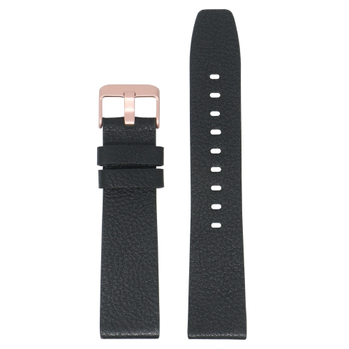 StrapsCo Textured Leather Watch Band Strap for Fitbit Versa & Versa 2 - Short-Medium - Black
