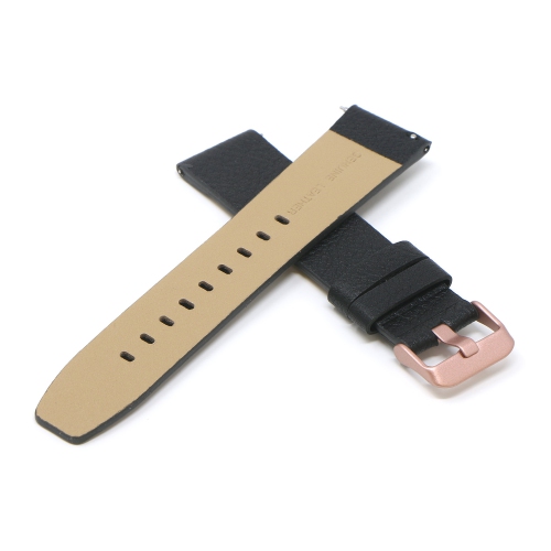 StrapsCo Textured Leather Watch Band Strap for Fitbit Versa & Versa 2 - Short-Medium - Black