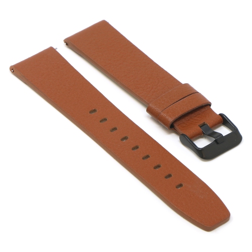 STRAPSCO  Textured Leather Watch Band Strap for Fitbit Versa & Versa 2 - Short-Medium - (Black Buckle) In Brown