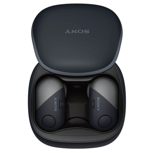 Remis à neuf - Écouteurs boutons 100 % sans fil à isolation sonore et à suppression du bruit WFSP700N/B de Sony avec micro - Noir