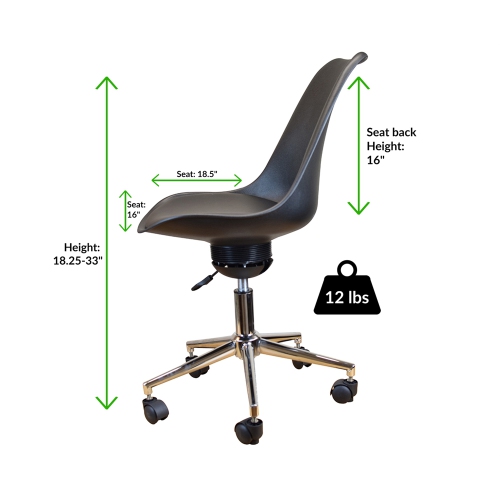 Uncaged Ergonomics Active Task Wobble Chair - BLACK
