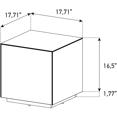 SONOROUS STB-45 All Glass Cube Side Table / Night Stand