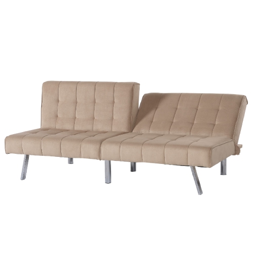 ViscoLogic Turkish Rhythm Convertible 3-Seater Quilted Fabric Futon Sofa