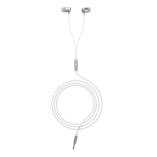 Uolo Pulse Premium Wired Earbuds with Remote & Microphone - 3.5mm In-Ear Stereo Headphone Earphone - Metallic Silver