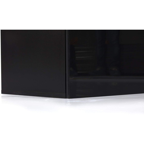 SONOROUS Studio ST-160B Wood and Glass Modern TV Stand with Hidden Wheels for Sizes up to 75" -Black