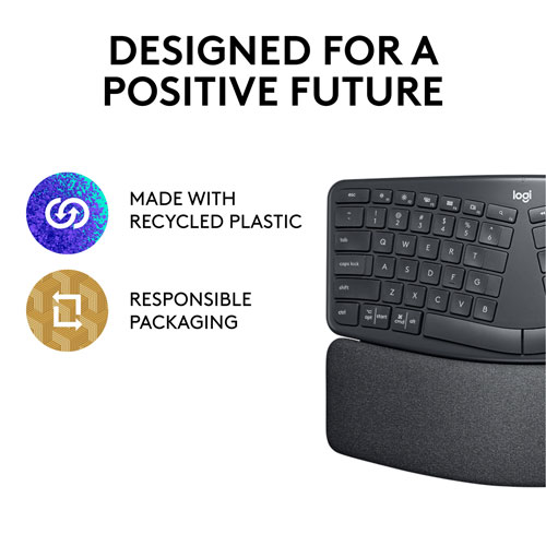 Clavier ergonomique Bluetooth ERGO K860 avec repose-poignet intégré de Logitech