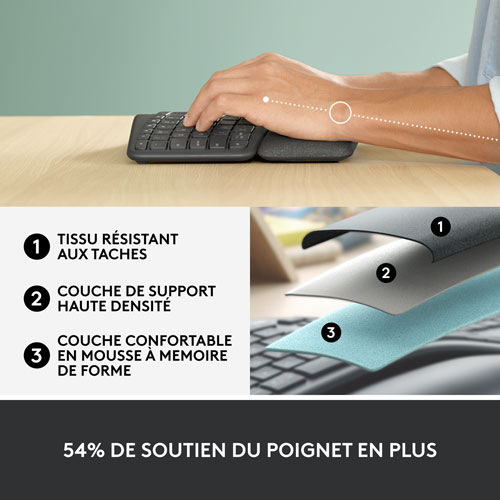 Logitech ERGO K860 Bluetooth Ergonomic Keyboard with Integrated Palm-rest