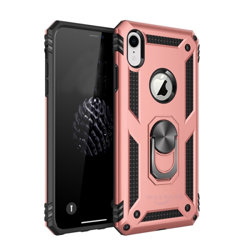 【CSmart personnalisé de protection magnétique hybride contre les chutes avec support à anneau pour iPhone X/iPhone XS, rose doré