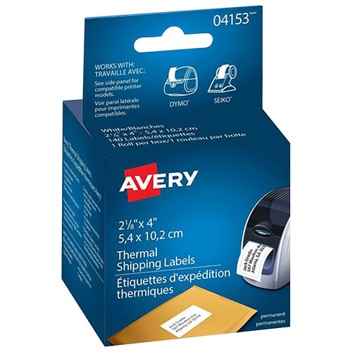 Avery 2-1/8" x 4" Thermal Shipping Labels - 140 Pack - White