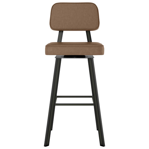 Clarkson Contemporary Counter Height Barstool - Medium Brown/Gun Metal