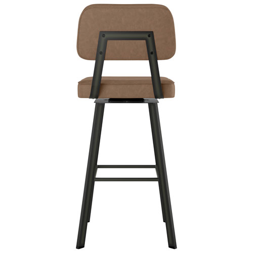 Clarkson Contemporary Bar Height Barstool - Medium Brown/Gun Metal