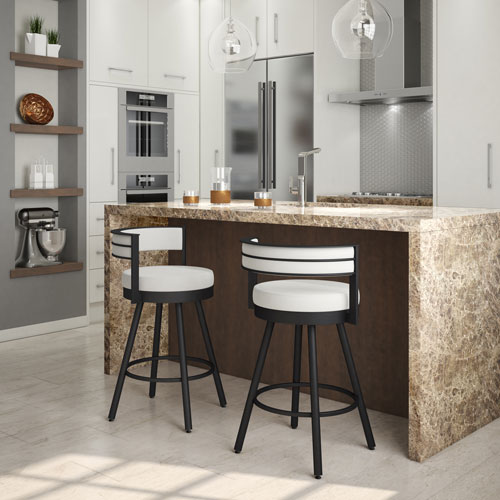 Eller Modern Counter Height Barstool - White/Black