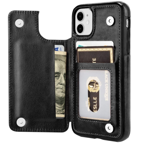 HLD  Iphone 11 Case, Pu Leather Kickstand Shockproof Protective Card Holder Wallet Cover Case for Iphone 11 6.1 Inch