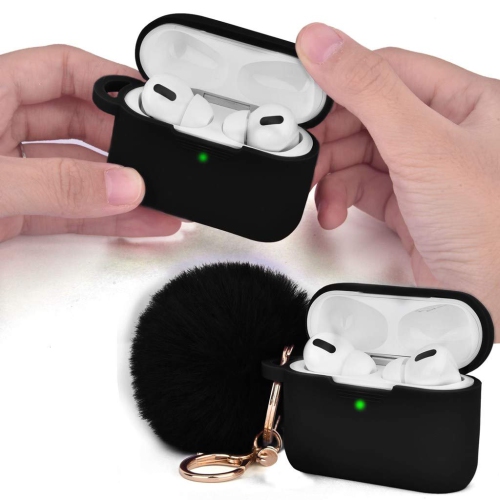 V-MORO Silicone Cover for AirPods Pro Charging Case 2019 Release Portable & Shockproof for Apple Airpods Pro Black