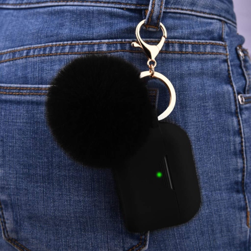 V-MORO Silicone Cover for AirPods Pro Charging Case 2019 Release Portable & Shockproof for Apple Airpods Pro Black