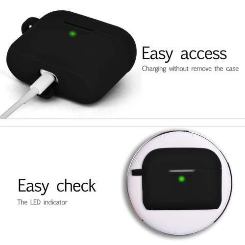 V-MORO Silicone Cover for AirPods Pro Charging Case 2019 Release Portable & Shockproof for Apple Airpods Pro Black
