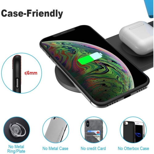 3 in 1 Wireless Charger Compatible with Apple Watch Series 6/5/4/3/2/1,New iPhone SE 2020/iPhone 11/11 Pro/Xs/Xs Max/XR/X/Galaxy S10/Note 9 Plus Qi