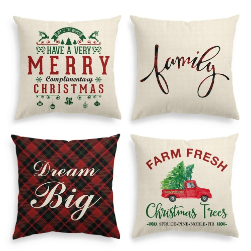4 Pack Linen Decorative Throw Pillow Cover Case 18 X 18 Inch